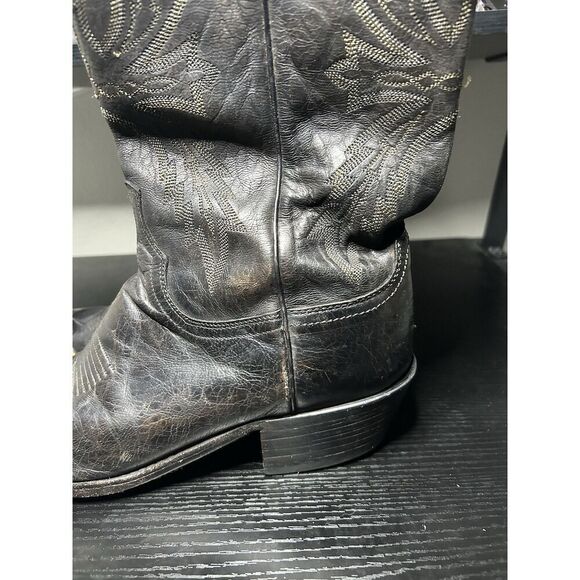 Lucchese 1883 Snip Toe Cowboy Boots Mens Size 8 D Black Leather - Picture 3 of 16